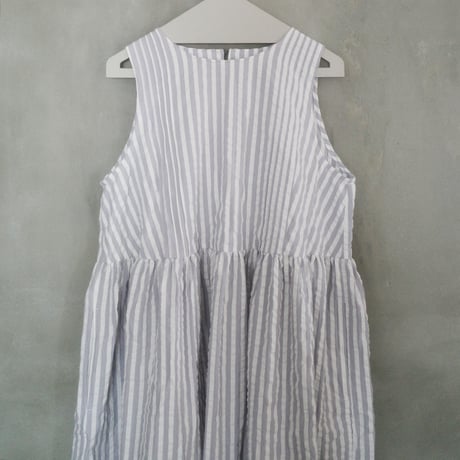 PARASOL STRIPES TUCK DRESS - cloudy gray