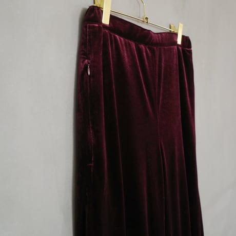 GO GO VINTAGE!  VELOUR PANTS  - garnet