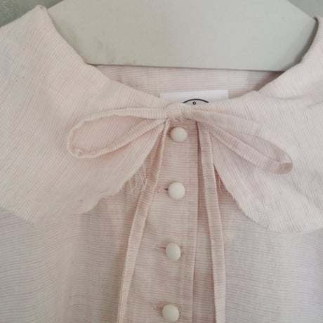 CANDY STRIPES big collar blouse - strawberry milk