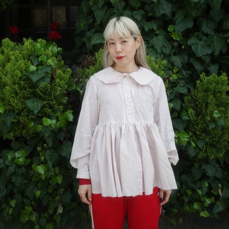 CANDY STRIPES big collar blouse - strawberry milk