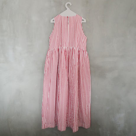 PARASOL STRIPES TUCK DRESS - sunny red