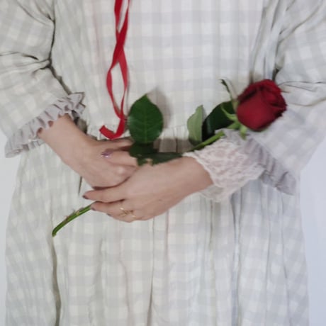 YUKI dress - windows - WHITE×GRAY CHECK