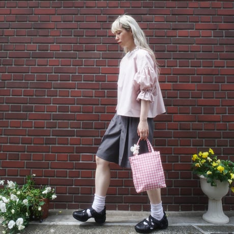 go vintage! frill short blouse -  nostalgic pink