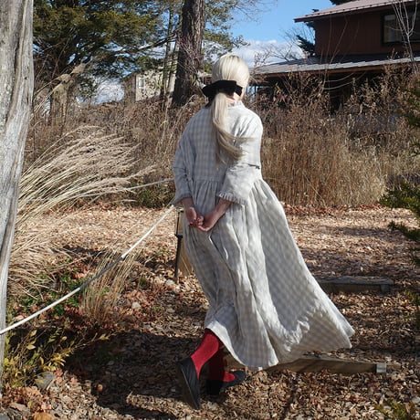 YUKI dress - windows - WHITE×GRAY CHECK