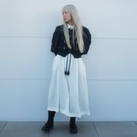 GO GO VINTAGE! TUCK FRILL DRESS - WHITE