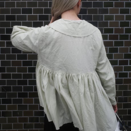 CANDY STRIPES big collar blouse - vanilla mint