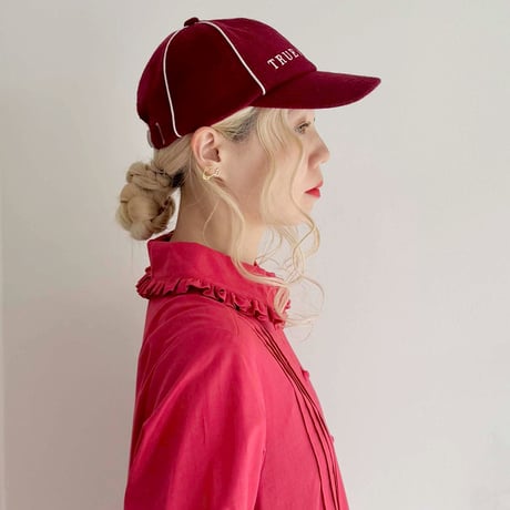 GO GO VINTAGE! TUCK FRILL DRESS - RED