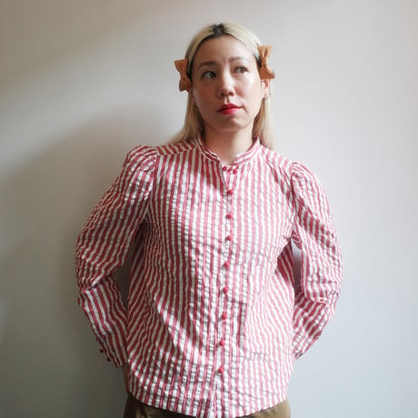 PARASOL STRIPES BLOUSE JACKET - sunny red