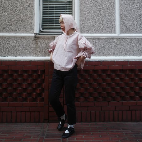 go vintage! frill short blouse -  nostalgic pink