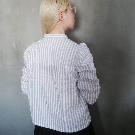 PARASOL STRIPES BLOUSE JACKET - cloudy gray