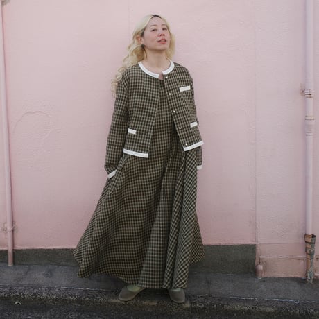 ON/OFF CHECK 182 DRESS - MODERN SEPIA