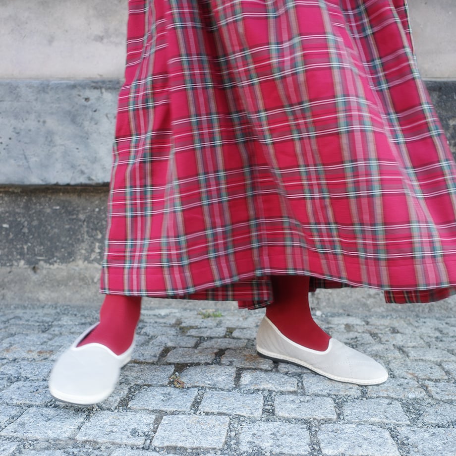 DERA” CHECK HARVEST FESTIVAL SKIRT | madder ma
