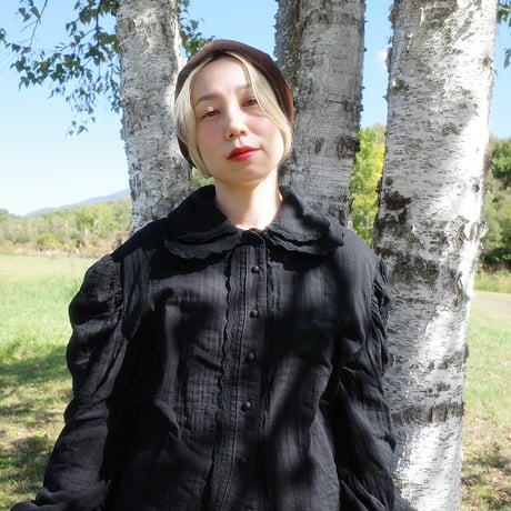 GO GO VINTAGE! BLOUSE - BLACK×BLACK