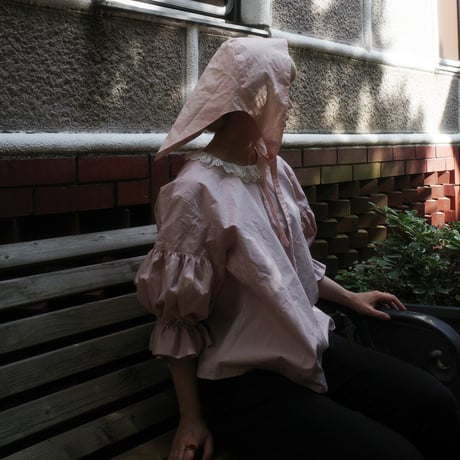 go vintage! frill short blouse -  nostalgic pink