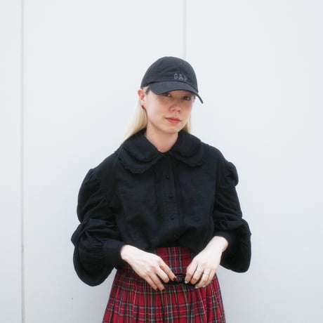 GO GO VINTAGE! BLOUSE - BLACK×BLACK