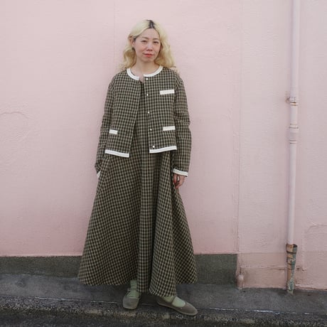 ON/OFF CHECK 182 DRESS - MODERN SEPIA