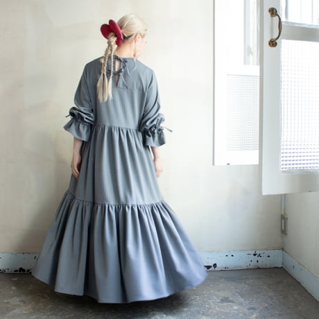 herringbone tiered dress - gray