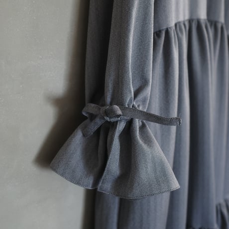 herringbone tiered dress - gray