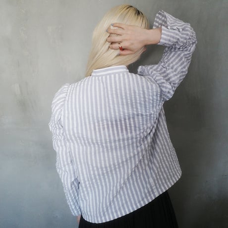 PARASOL STRIPES BLOUSE JACKET - cloudy gray