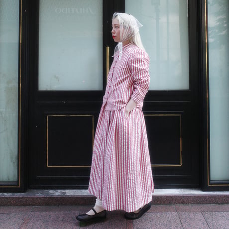 PARASOL STRIPES BLOUSE JACKET - sunny red