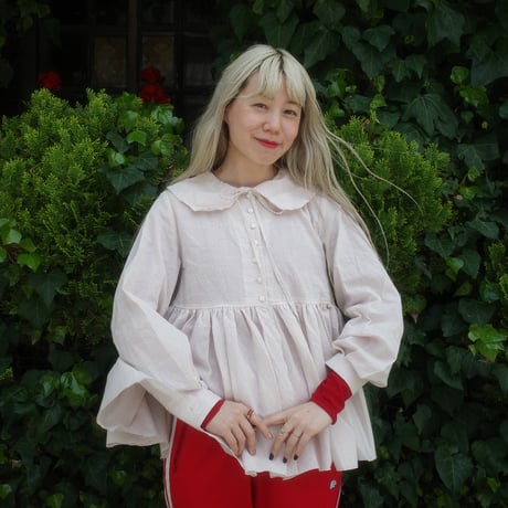 CANDY STRIPES big collar blouse - strawberry milk