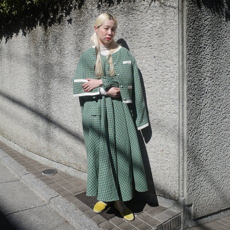 ON/OFF CHECK 182 DRESS - GREEN SMOOTHIE