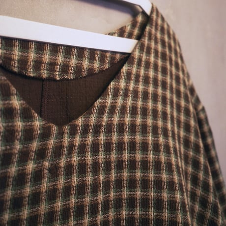 ON/OFF CHECK 182 DRESS - MODERN SEPIA