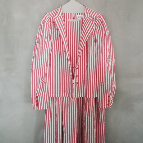 PARASOL STRIPES BLOUSE JACKET - sunny red