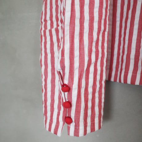 PARASOL STRIPES BLOUSE JACKET - sunny red