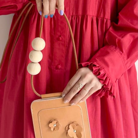 GO GO VINTAGE! TUCK FRILL DRESS - RED