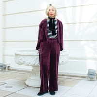 GO GO VINTAGE!  VELOUR PANTS  - garnet