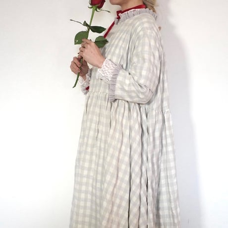 YUKI dress - windows - WHITE×GRAY CHECK