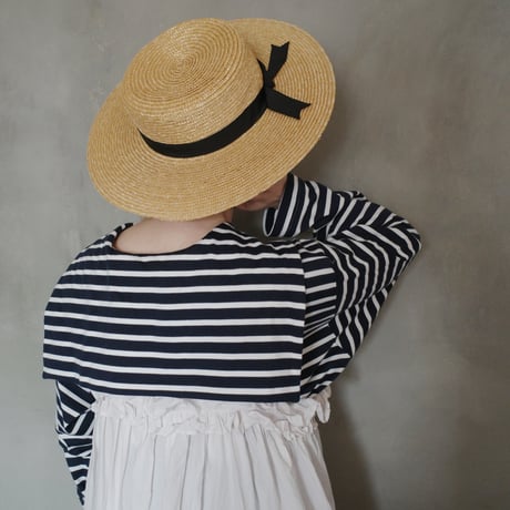 182 sailor collar border tops - calm navy