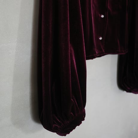 GO GO VINTAGE!  VELOUR BOLERO JACKET - garnet