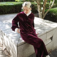 GO GO VINTAGE!  VELOUR BOLERO JACKET - garnet