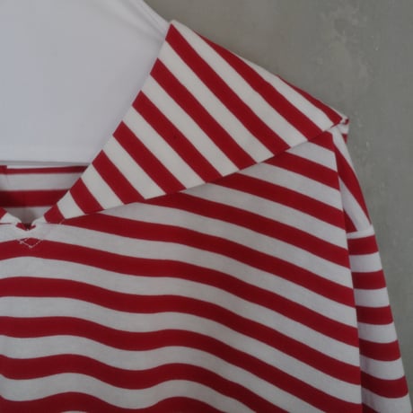 182 sailor collar border tops - passion red