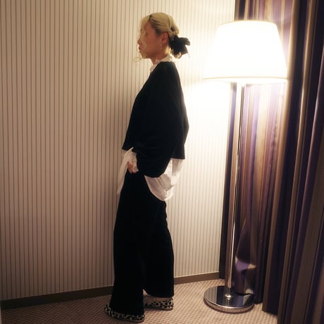 GO GO VINTAGE!  VELOUR PANTS  - onyx
