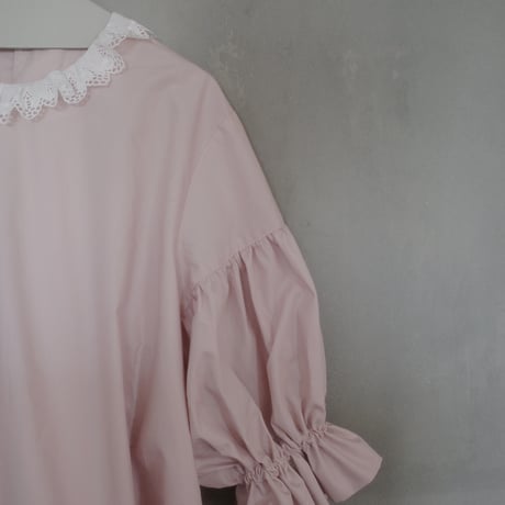 go vintage! frill short blouse -  nostalgic pink