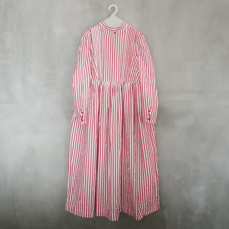 PARASOL STRIPES TUCK DRESS - sunny red