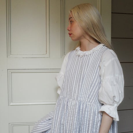 PARASOL STRIPES TUCK DRESS - cloudy gray