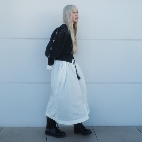 GO GO VINTAGE! TUCK FRILL DRESS - WHITE