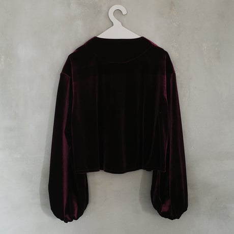 GO GO VINTAGE!  VELOUR BOLERO JACKET - garnet