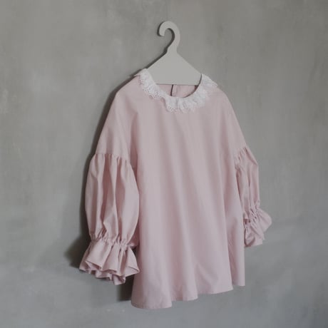 go vintage! frill short blouse -  nostalgic pink