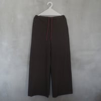 渋かわいいチェックのサッカー素材パンツ(仮) - フォレスト系チェック