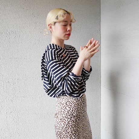 182 sailor collar border tops - calm navy