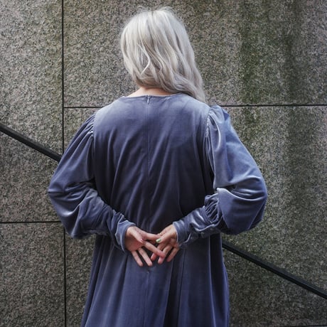 GO GO VINTAGE! VELOUR DRESS - gray diamond