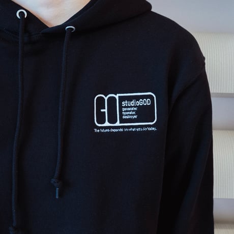 studioGOD 刺繍パーカー  BLACK