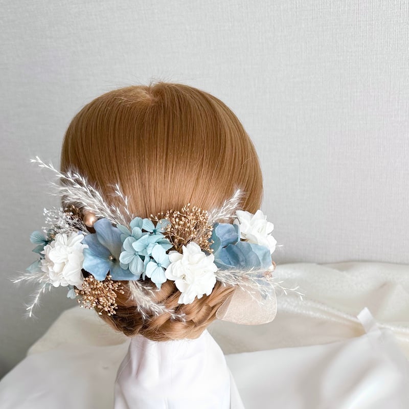 ドライフラワー髪飾り くすみブルー のコピー | G1 shop