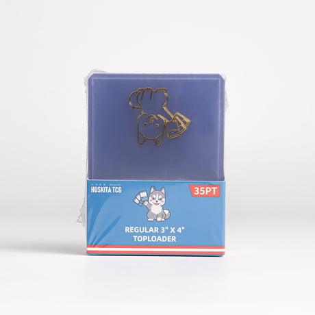 【Huskita TCGオリジナル】金箔ロゴ入りトップローダー 25枚入り 3" X 4"