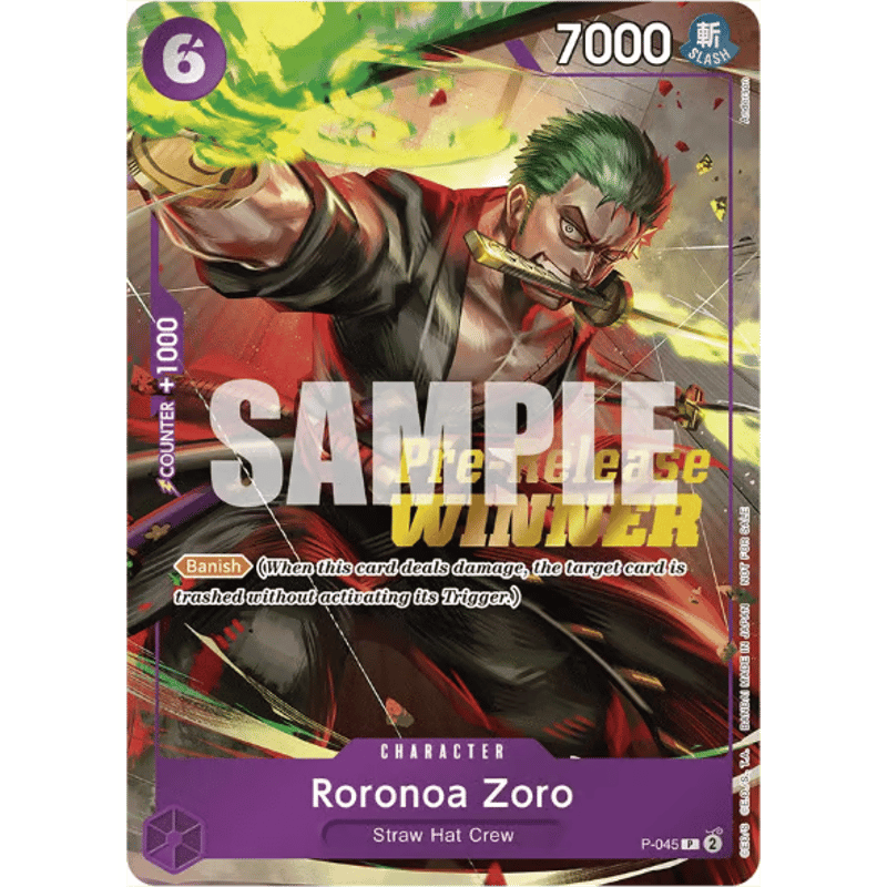 ワンピースカード】Roronoa Zoro P-045 Pre-Release Winner ワンピースカード】Roronoa Zoro P-045 Pre-Release Winner